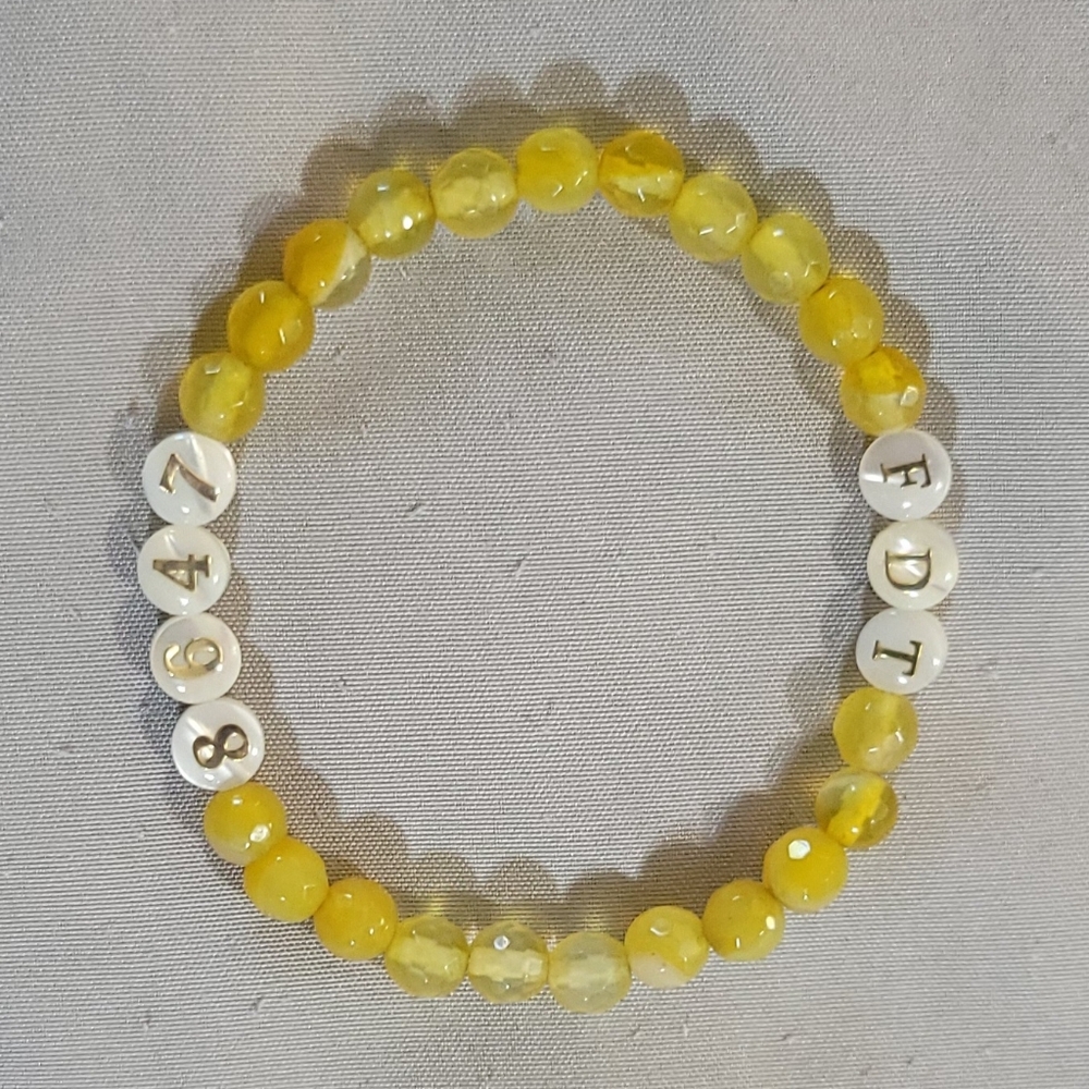 Faceted Yellow Jade Double Good Trouble Bracelet